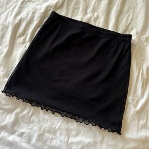 Black Ruffle Hem MiniSkirt